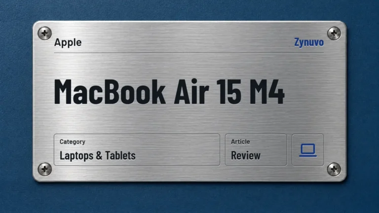 Zynuvo rating plate for the Apple MacBook Air 15 M4 review