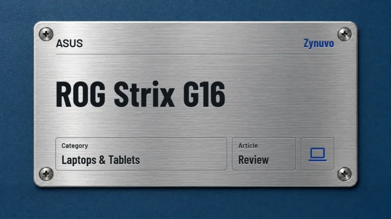 Zynuvo rating plate for the ASUS ROG Strix G16 review