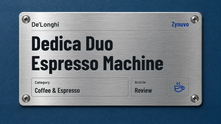 Zynuvo rating plate for the De’Longhi Dedica Duo Espresso Machine review