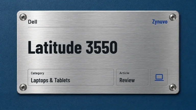 Zynuvo rating plate for the Dell Latitude 3550 review