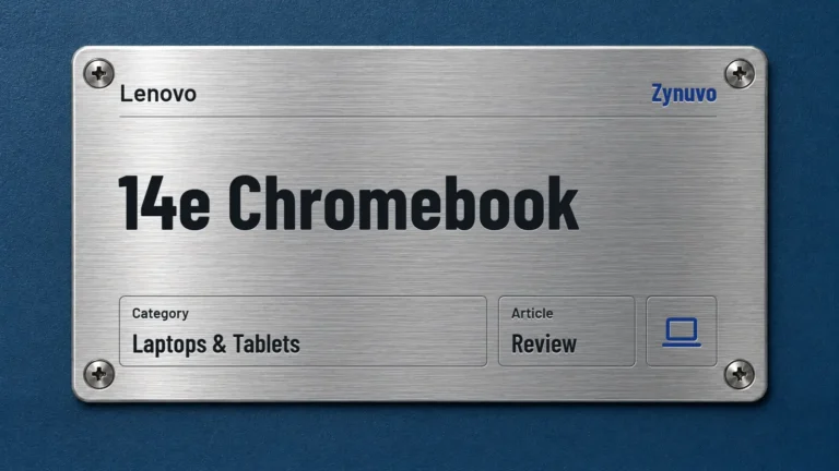Zynuvo rating plate for the Lenovo 14e Chromebook review