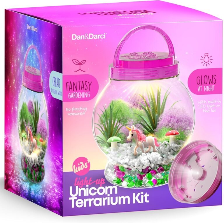 Dan&Darci Light-Up Unicorn Terrarium Kit for Kids