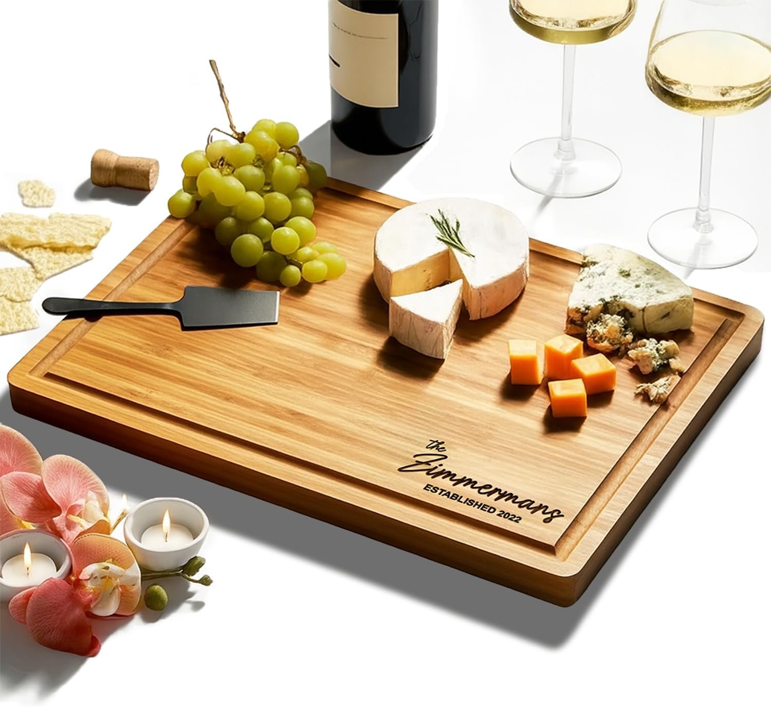 Personalized Cutting Board, Custom Bamboo Engraved Charcuterie Boards