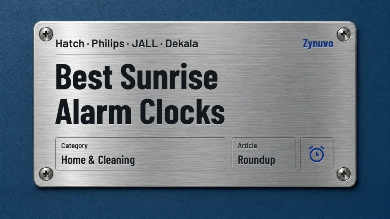 Zynuvo rating plate for the Best Sunrise Alarm Clocks roundup covering Hatch, Philips, JALL and Dekala