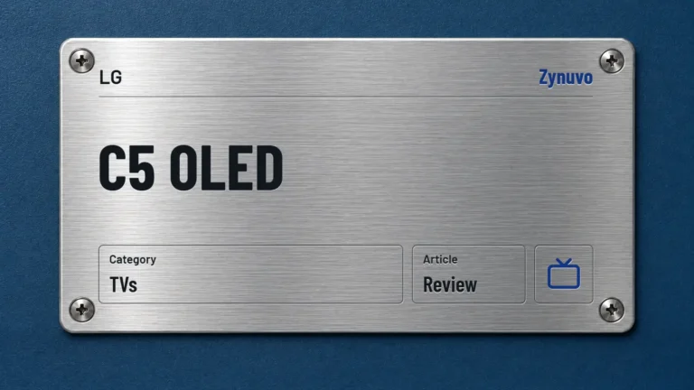 Zynuvo rating plate for the LG C5 OLED review