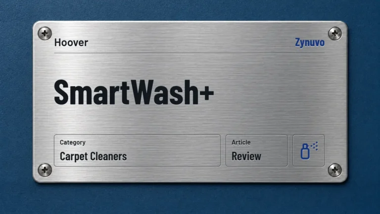 Zynuvo rating plate for the Hoover SmartWash+ review