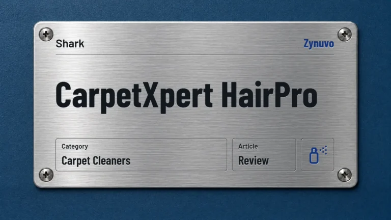 Zynuvo rating plate for the Shark CarpetXpert HairPro review
