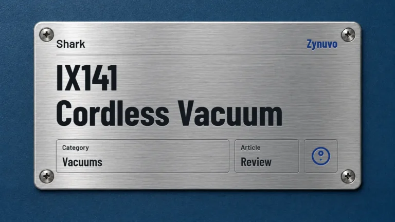 Zynuvo rating plate for the Shark IX141 Cordless Vacuum review