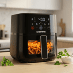 Firefly_Gemini Flash_A high-end editorial lifestyle photograph of the Chefman 4 QT Compact Air Fryer sitti 361231