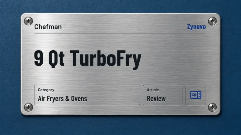 Zynuvo rating plate for the Chefman 9 Qt TurboFry review