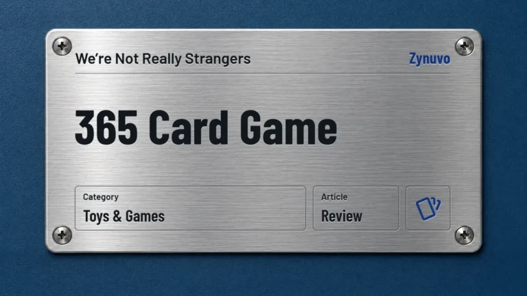 Zynuvo rating plate for the We’re Not Really Strangers 365 Card Game review